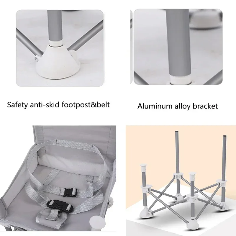 Aluminium Alloy Foldable Portable Compact Baby Chair With Safe Belt For Indoor Outdoor Use Easy Travel For Camping Picnics foldable baby chair