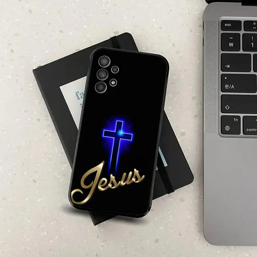 Divine Christian Cross Soft Black Phone Case Cover