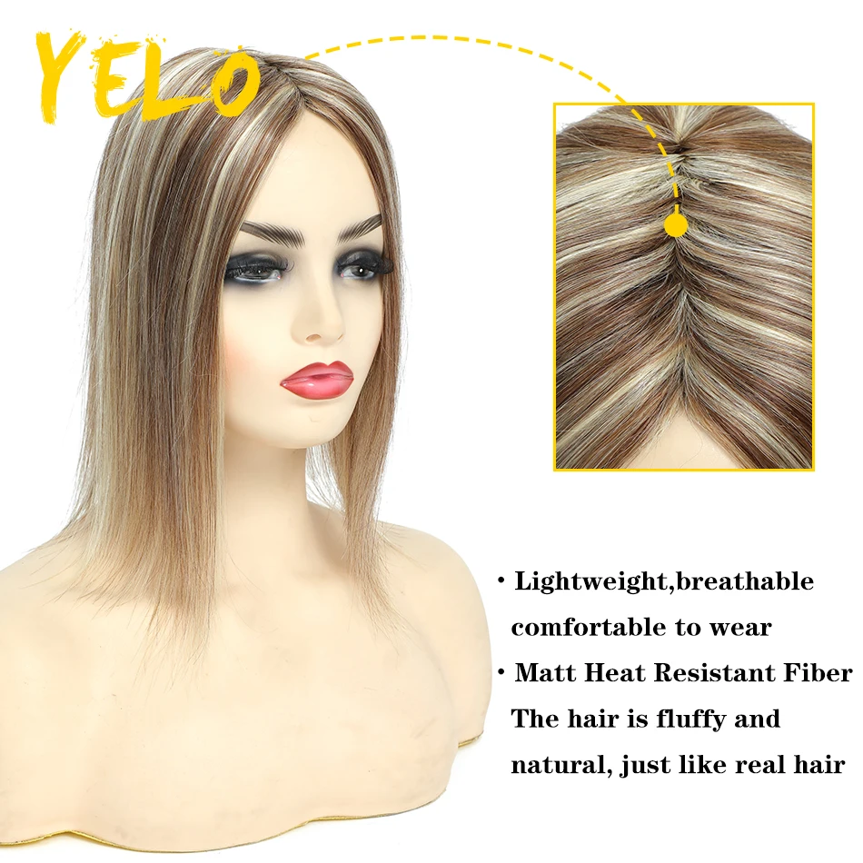 Human Hair Wigs Topper 10-18Inch