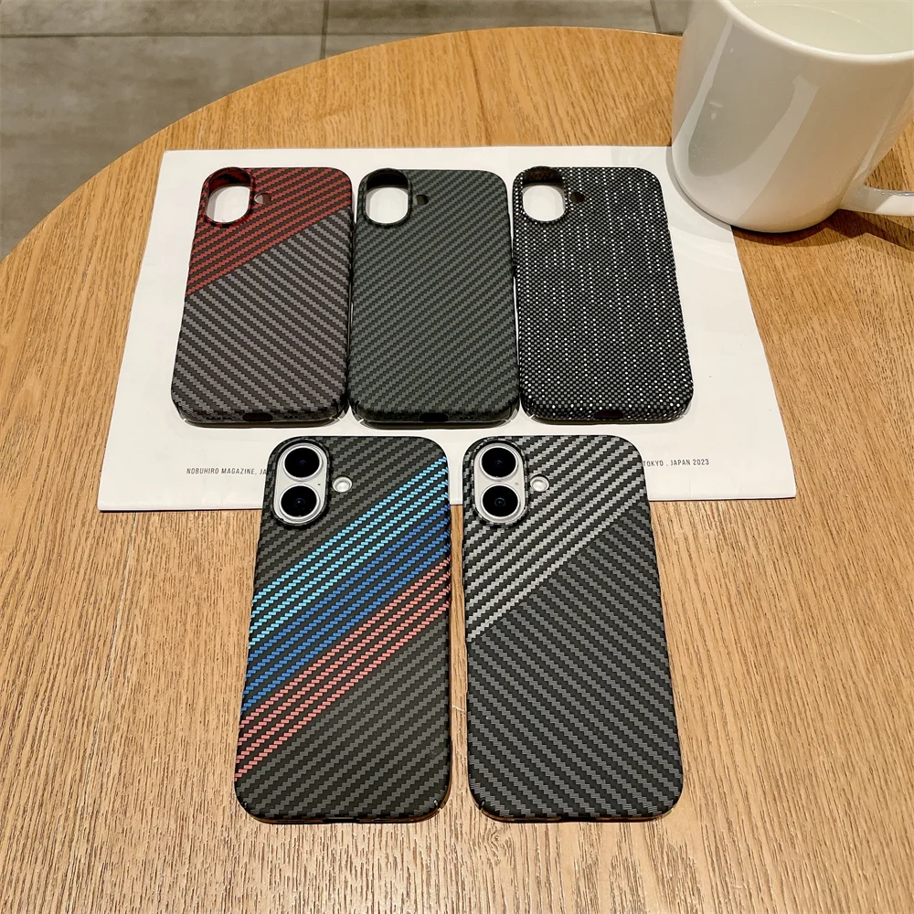 Sleek Magnetic Carbon Fiber Texture Phone Case with Magsafe Compatibility