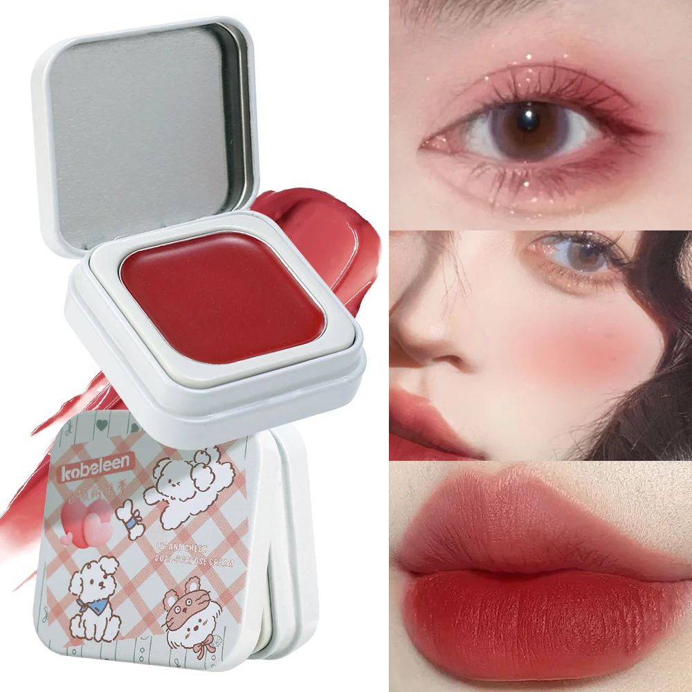 Multi-purpose Blush Lipstick Cream Waterproof Lasting Brightening Moisturizing Lip Cheek Balm Face Blusher Girls Korean Cosmetic 2