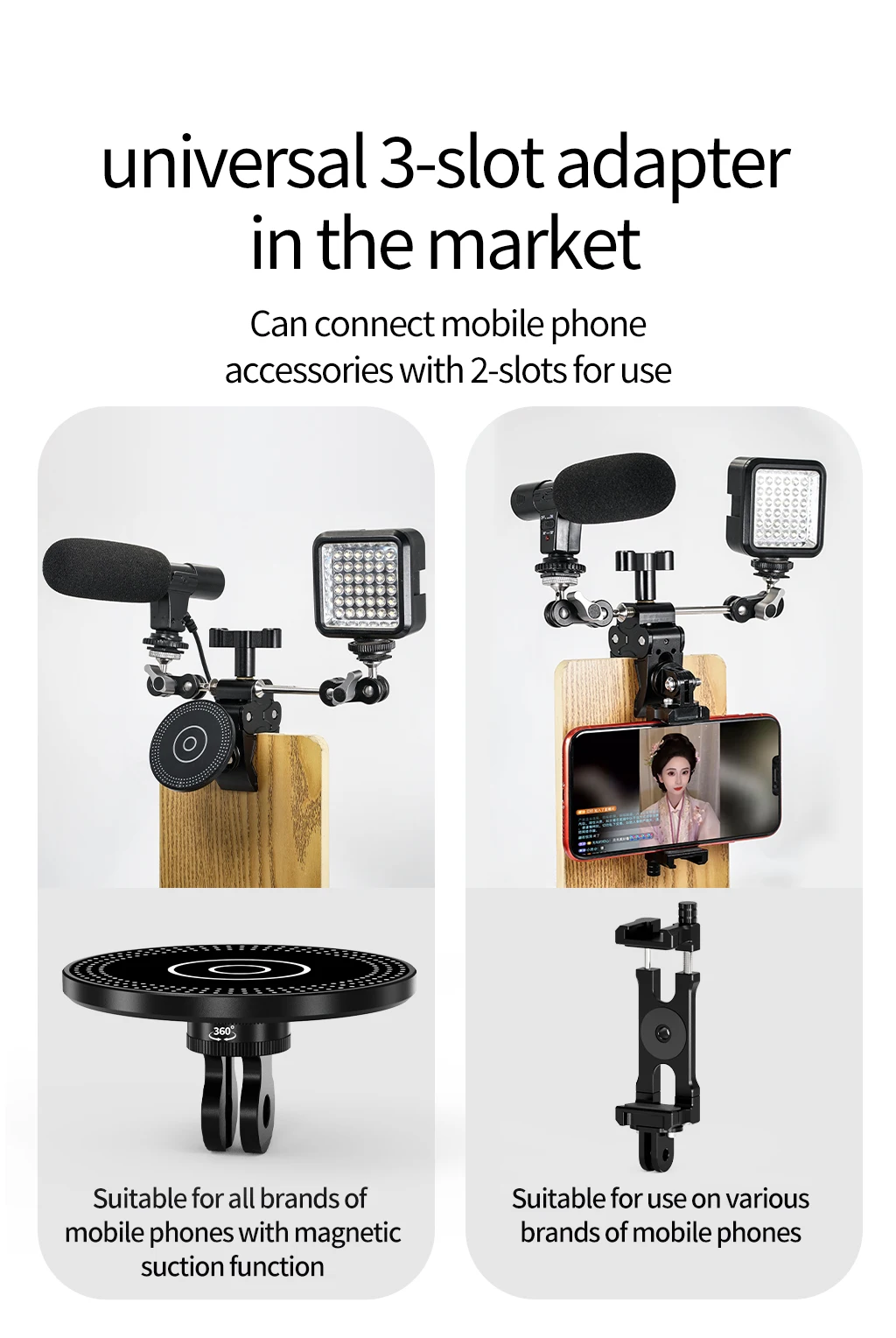 Universal Kugelkopf Super Clamp Einstellbar 15-46mm Lenkerrohrgriff für Gopro Hero Insta360 X5 X4 DJI Kamera Fotografie Rig – Detail 4