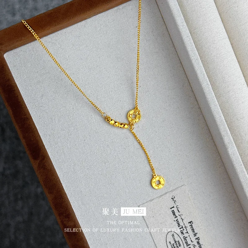 9999 24K real gold store same style gold women's necklace trampoline series sexy fashion beautiful jewelry