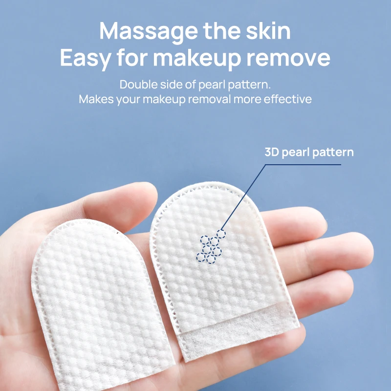 75pcs Facial Cleansing Paper Wipe Make Up Cotton Pads Finger Insert Design Easy Handle Face Cleaning Cosmetic Cotton Pads 5
