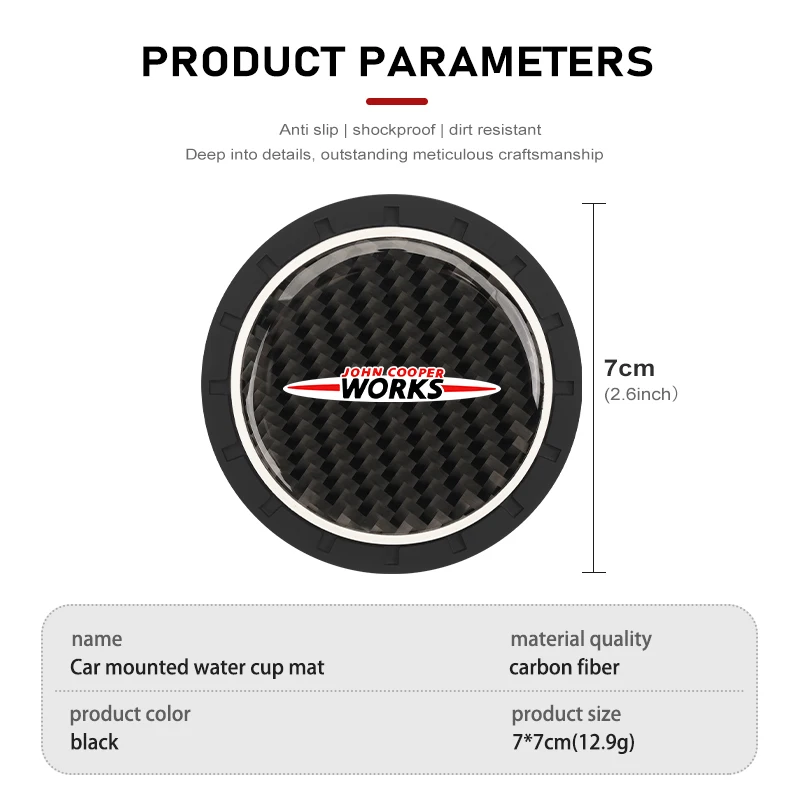 Universal Car Cup Holder Anti Slip Coaster Mat Interior Accessory For MINI Cooper Works R56 F56 R53 R60 Clubman JCW Countryman
