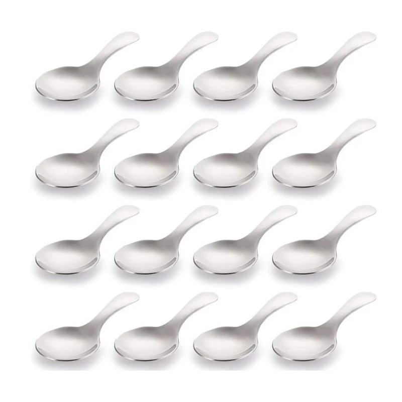 

HOT SALE 16 Pack Short Handle Spoons Mini Salt Spoons,Stainless Steel Condiments Spoon,Round Dessert Spoons For Salt,Tea,Coffee