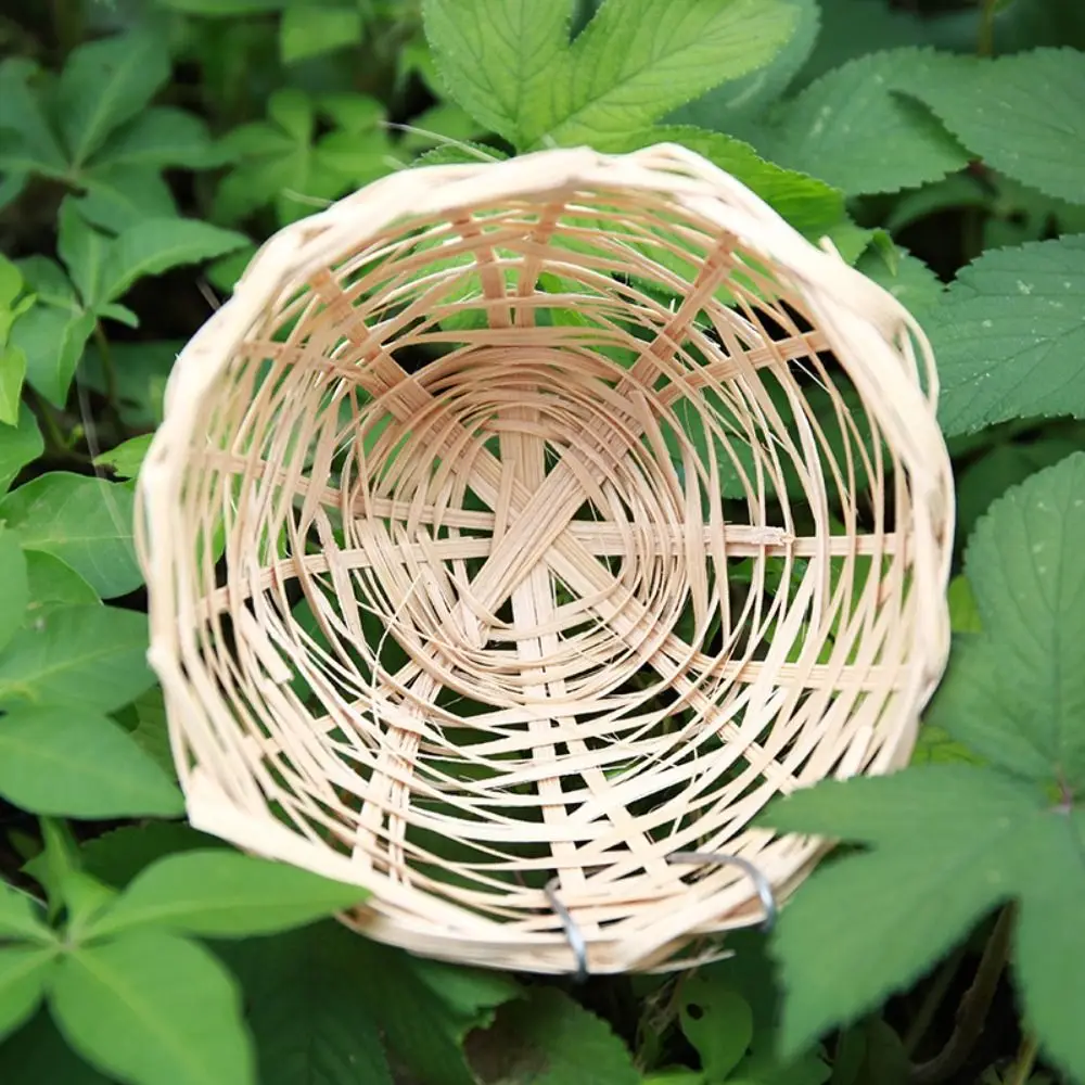 Bamboo Bird House Nature Craft Handmade Hanging Canaries Hut Small Garden Decor Parrot Cage Rest 2Pcs