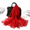 Fashion Four Seasons Women Plain Color Thin Soft Beach Thin Silky Georgette Scarf Shawls Long Wraps Beach Sunscreen Hijab 2
