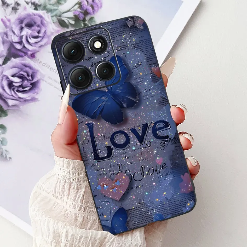 Floral Bamboo Cat Cartoon Soft Silicone Back Cover