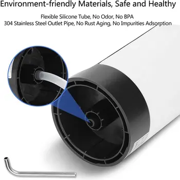 1pcWhite/Black Water Bottle Pump USB Charging Auto Switch Drinking Dispenser Charging One Click Auto Switch Drink Pump Dispenser 5
