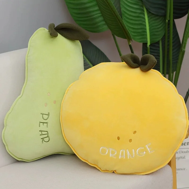 Hot selling summer fruit pillow, soft and comfortable orange pear peach stuffed toy sofa cushion