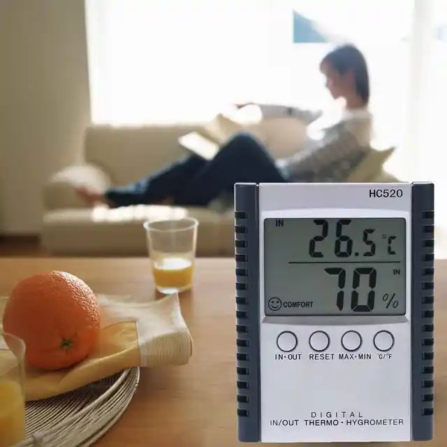 Hc520 Digital Out Hőmérő Hygrométer Hőmérséklet Páratartalom Mérő Lcd Időjárási Állomás Érzékelőhuzal - Image 2