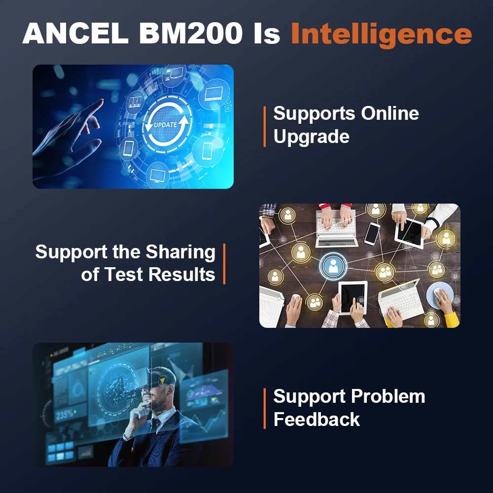 ANCEL BM200 12V 자동차 배터리 모니터, 12V 배터리 상태 모니터링, 무선 블루투스 4.2, 안드로이드 IOS 앱 배터리 테스터 도구