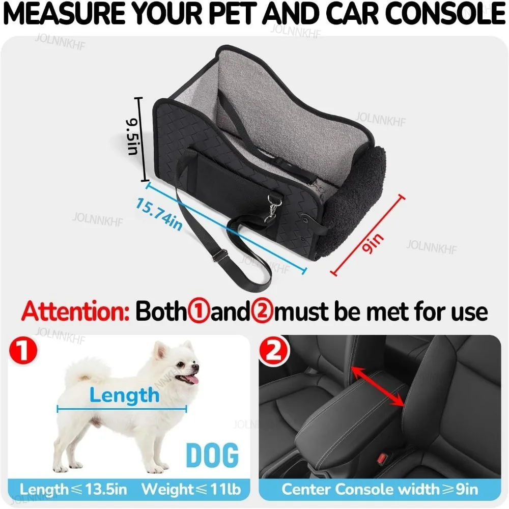 Cuccia Portatile da Auto per Cani e Gatti di Piccola Taglia, Sedile di Sicurezza per Cani da Console Centrale, Cuccia da Viaggio per Cuccioli - Image 3