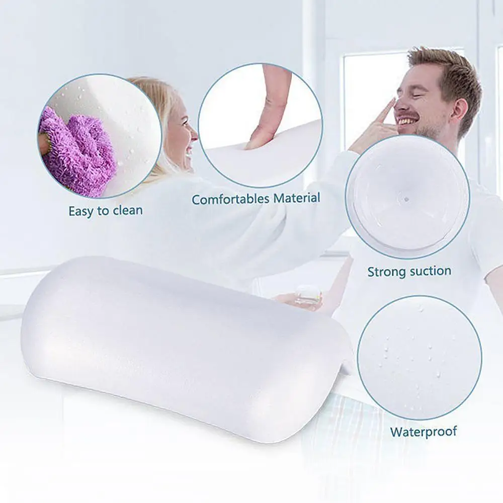 Bathtub Headrest With Suction Cups SPA Non-Slip Bath Pillow Neck Back Headrest Pillows Soft Thickened Waterproof