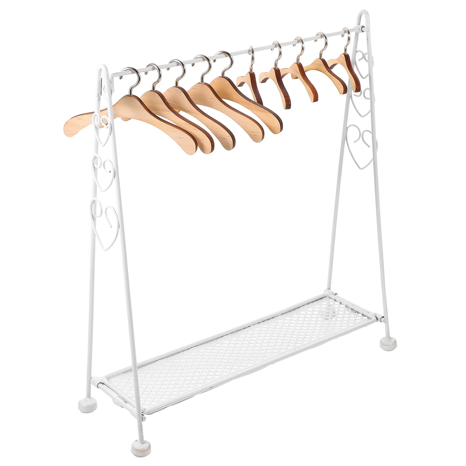 Doll Garment Rack Wood Hangers Miniature Clothes Rack Doll Apparel Clothes Hangers Dollhouse Dress Outfit Wardrobe clothes rack 125x150 cm solid oak wood