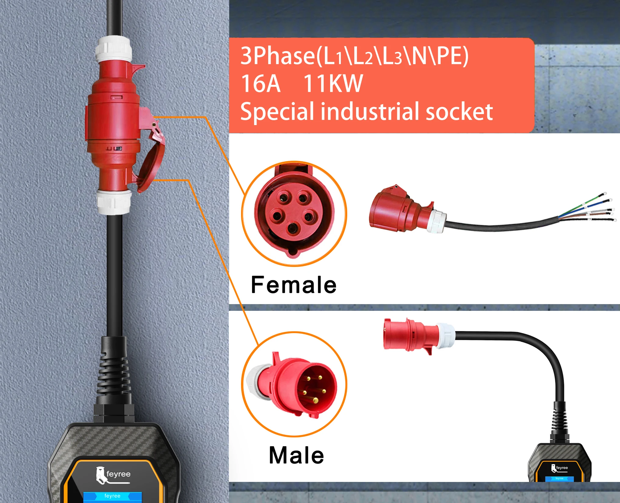 11KW 16A 3 Phase EV Portable Charger Type2 5M Cable EVSE Charging Box Electric Car Charger CEE Plug for Electric Vehicle 14 11KW 16A 3 Phase EV Portable Charger Type2 5M Cable EVSE Charging Box Electric Car Charger CEE Plug for Electric Vehicle 7