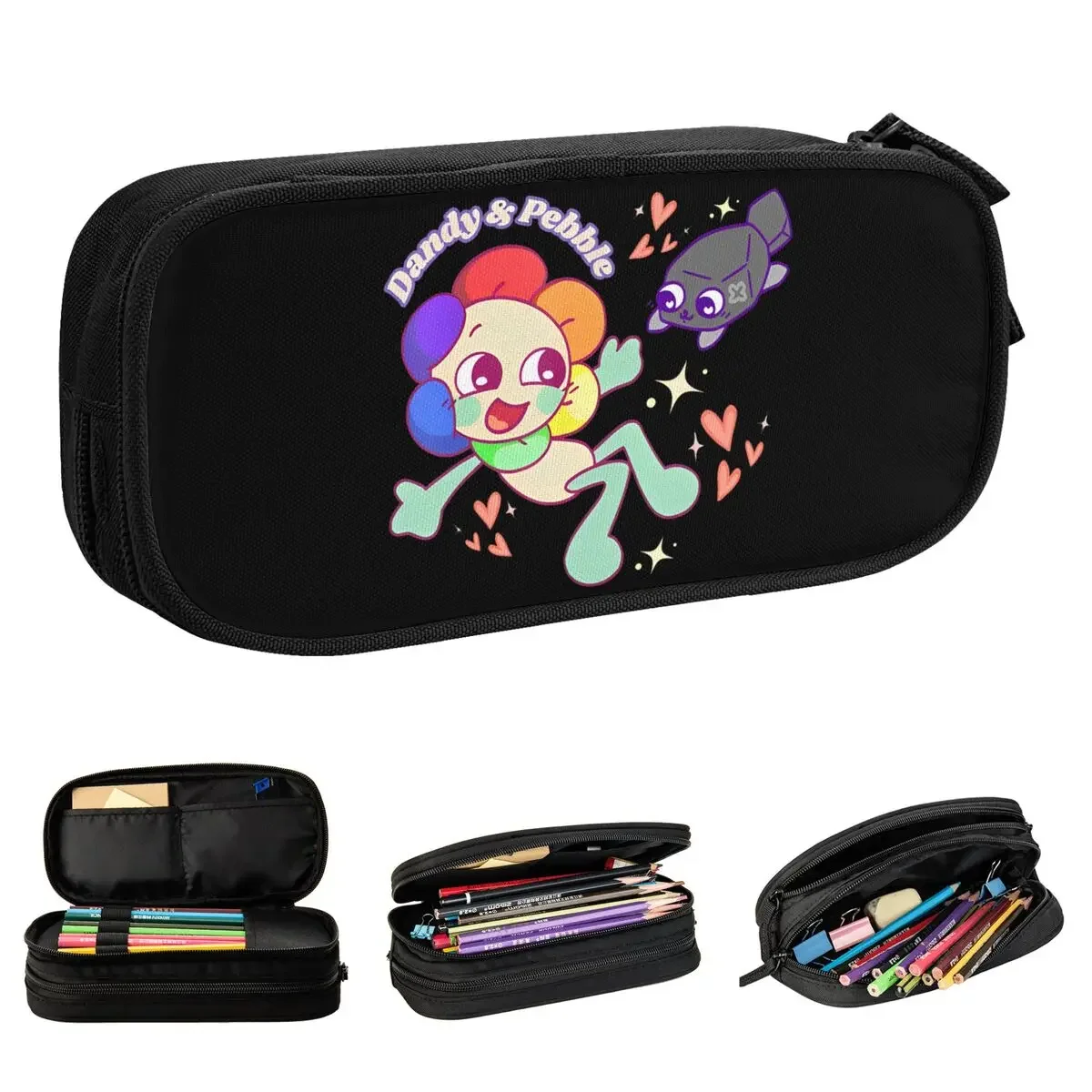 Dandys World 생일 게임 연필 케이스 연필 파우치 펜 어린이 대용량 가방..