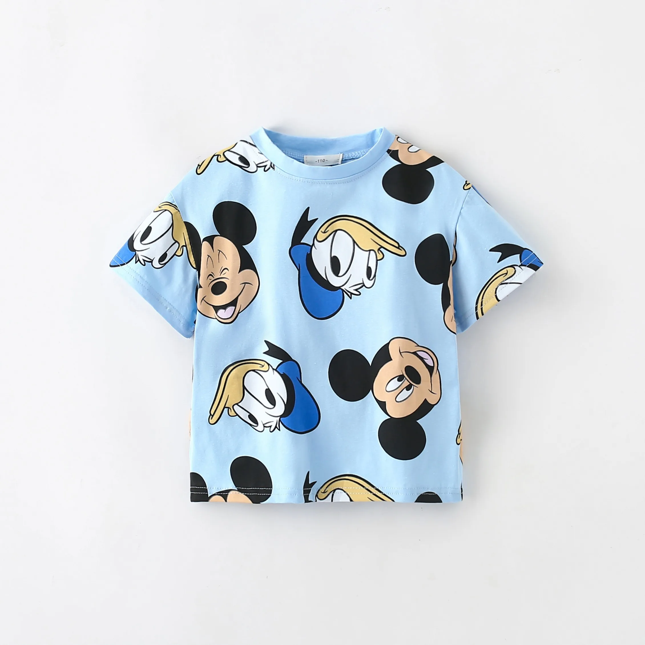 Cartoon T-shirt For Boys Trendy Summer New Kids Costume Loose Cute Tees Outer Wear Toddler Mickey Mouse Print Crewneck Tops 3