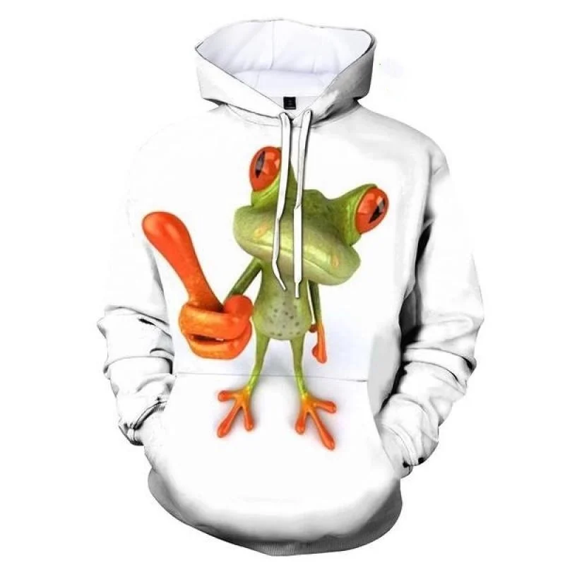 thumbnail image 1 of Sudadera con capucha de rana arbórea linda para hombres y niños, sudadera con capucha de gran tamaño con gráficos de animales impresos en 3D, sudadera con capucha de manga larga, ropa de calle, 1 of 4