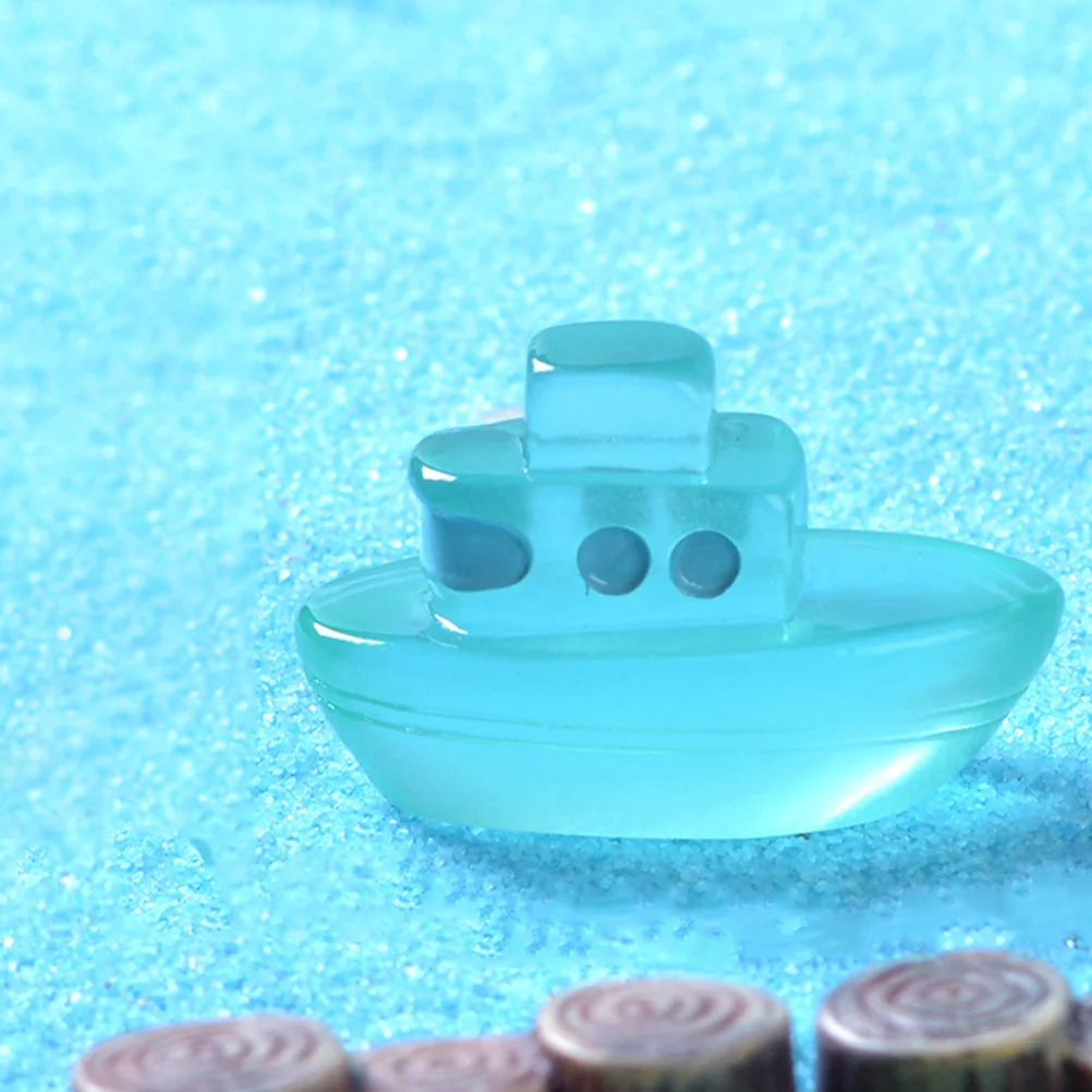 

Миниатюрная фигурка лодки светящийся кукольный домик лодка светящийся в темноте мини круизные корабли Модель лодки для рыбалки Ванна игрушка океан пляж микро