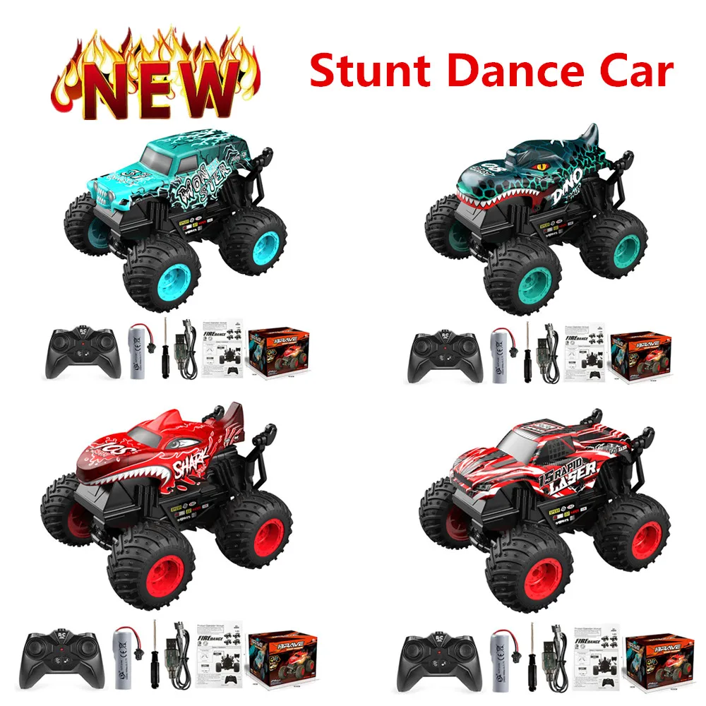 Танцевальная машинка для трюков, Радиоуправляемая машинка 2,4 ГГц, электрогрузовики, автомобиль для трюков с подсветкой и музыкой, игрушки для детей,