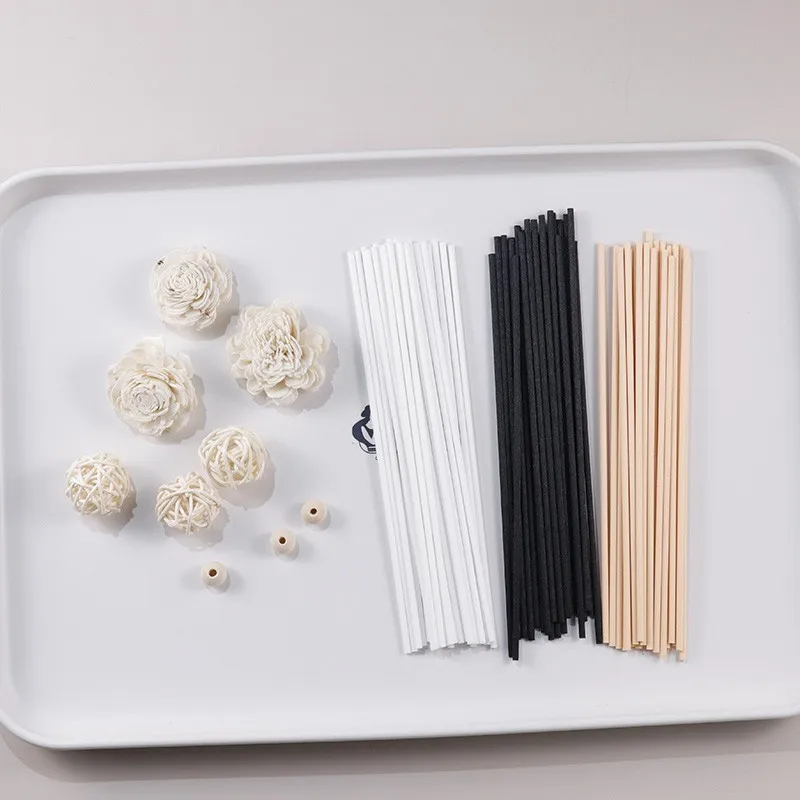 Home Fragrance Essential Oil Diffuser Sticks Black and White Fiber Rattan Sticks Home Decor 1000PCS L22/25/30CM X3/4/5MM home fragrance products