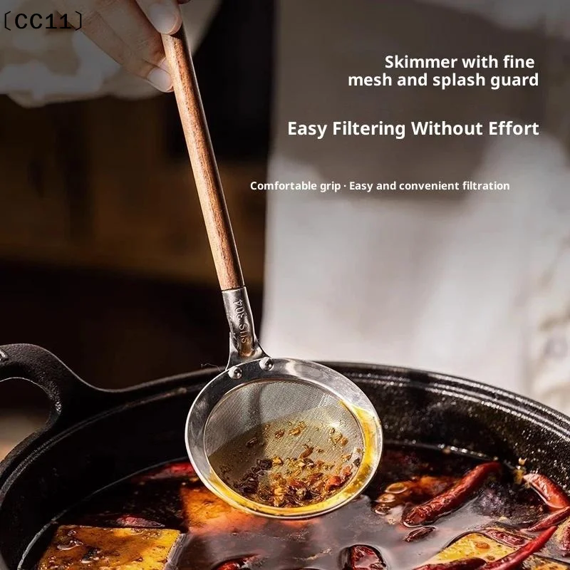 أدوات مطبخ بمقبض من خشب الجوز، ملعقة وملقط من الست...