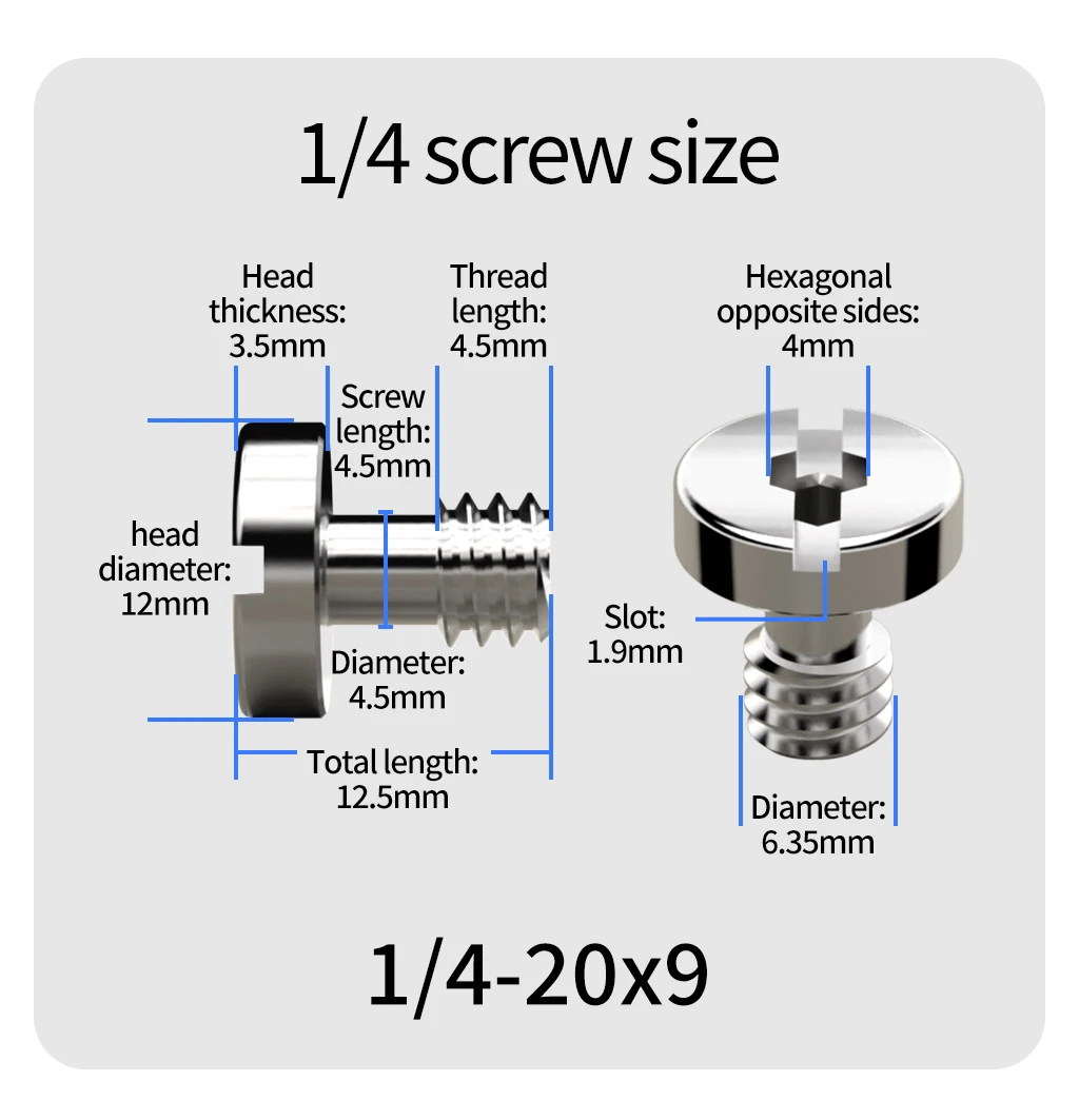 1/4 "3/8" Edelstahl Kamera Fix Schraube Stativ Kugelkopf Halterung Für Sony Nikon Canon DSLR Kamera Fotografie werkzeug Zubehör – Detail 13