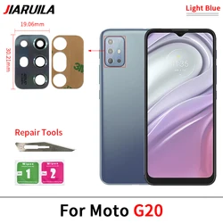Premium Back Rear Camera Glass Lens with Adhesive for Easy Replacement and Repair (G20 Light Blue)