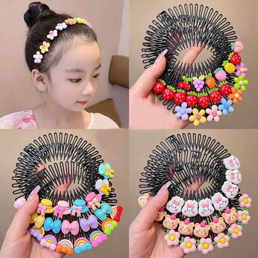 

Plastic Circle Spring Headband Fixed Hair Accessories Adjustable Circle Stretch Comb Flexible Teeth Spring Headband Women Girl