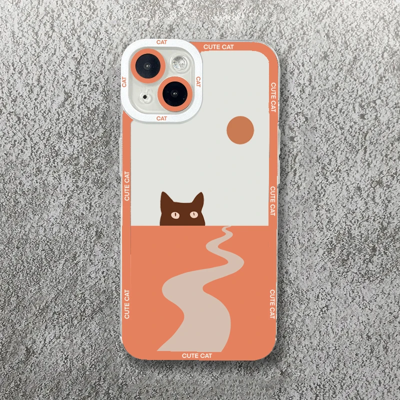Adorable Black Cat Clear Phone Case - Soft Shell Cover