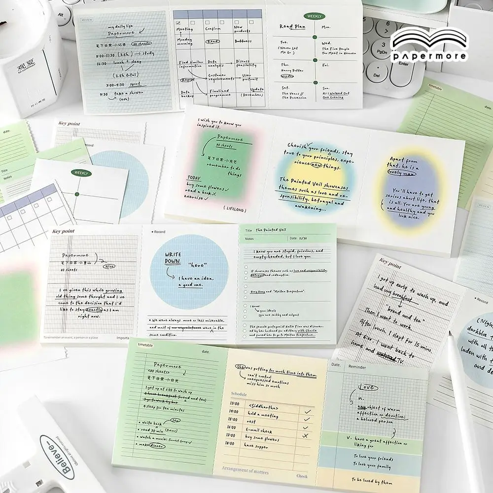 

Градиентные освежающие летние цвета, удобные блокноты для записей, простые блокноты для записей, без чернил, товары для ежедневных записей