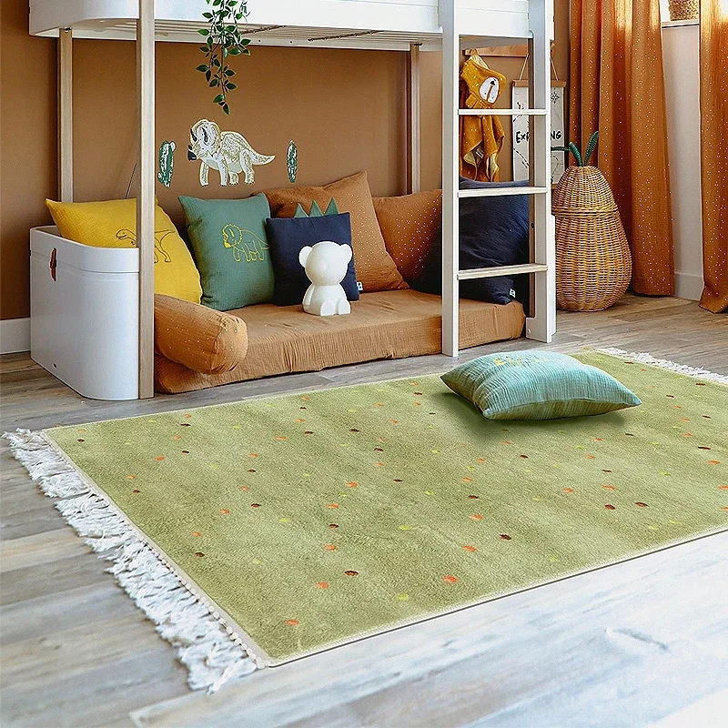 Tassel Carpets for Living Room Round Children Bedroom Plush Rug Large Area Home Decoration IG Cute Bedside Mat ковер Tapete 러그