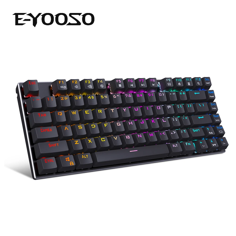 mini computer keyboard 81 Keys Mechanical Keyboard USB Wired LED RGB Backlit Axis Gaming Mechanical Keyboard OUTEMU Optical Switches For Desktop Laptop pc gaming keypad