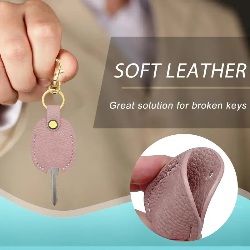 Leather Key Protector Car Key Loop Replacement Vintage Key Sleeve Stylish Keychain Leather Leather Key Sleeve For Women Men 4