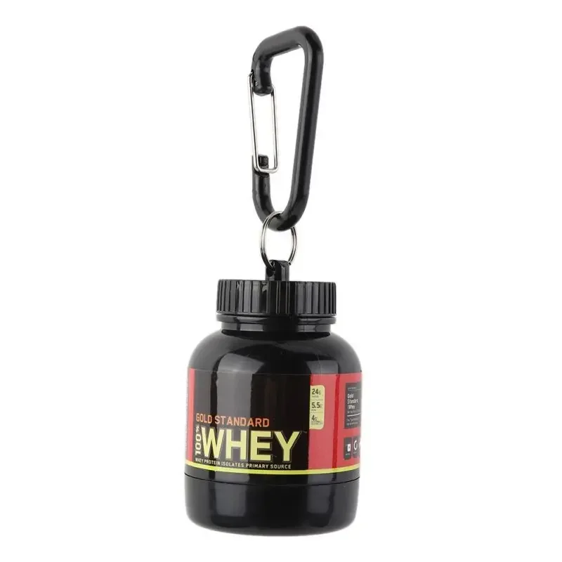 Mini Portable Protein Powder Bottles with Keychain Health Funnel Medicine Bottle Small Water Cup Sport Storage protein powder bottle