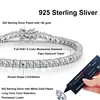 NeeTim 3mm 4mm Moissanite Tennis Bracelet 925 Sterling Silver with White Gold Plated Pass Diamond Tester Bracelets for Women Men 3