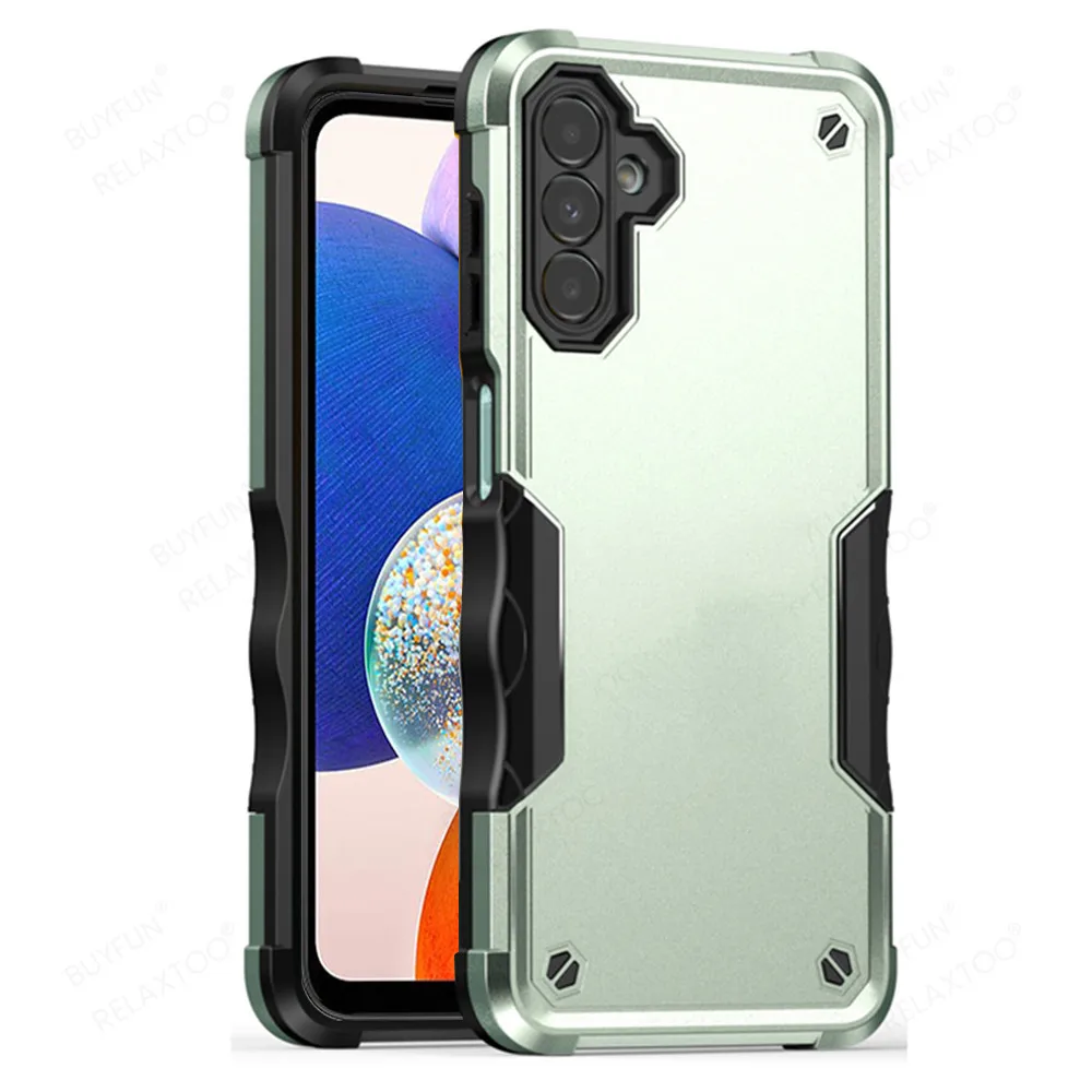  Funda para Samsung Galaxy A14 5G con protector de pantalla  [caída de grado militar] Funda protectora resistente de silicona resistente  a prueba de golpes para Samsung Galaxy A14 5G con soporte