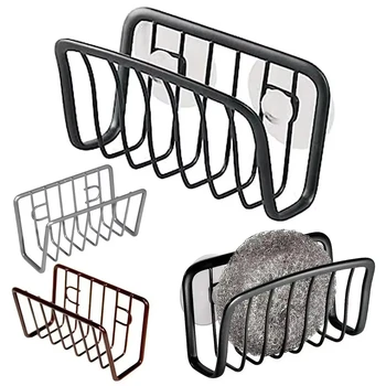 Scaffale per spugna per lavello in 2 colori, scaffale per scarico, portaoggetti per cucina, in acciaio inossidabile, con sfera in filo metallico, portaoggetti per cucina 1