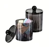 Bathroom Jar Black Plastic Makeup Organizer Cotton Pad Storage Box Cotton Swabs Rod Cosmetics Jewelry Organizer Empty Container 1