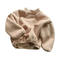 Winter New Baby Fleece Sweatshirt Boys Girls Solid Warm Pullover Plus Velvet Thick Toddler Casual Versatile Tops Kids Clothes 5