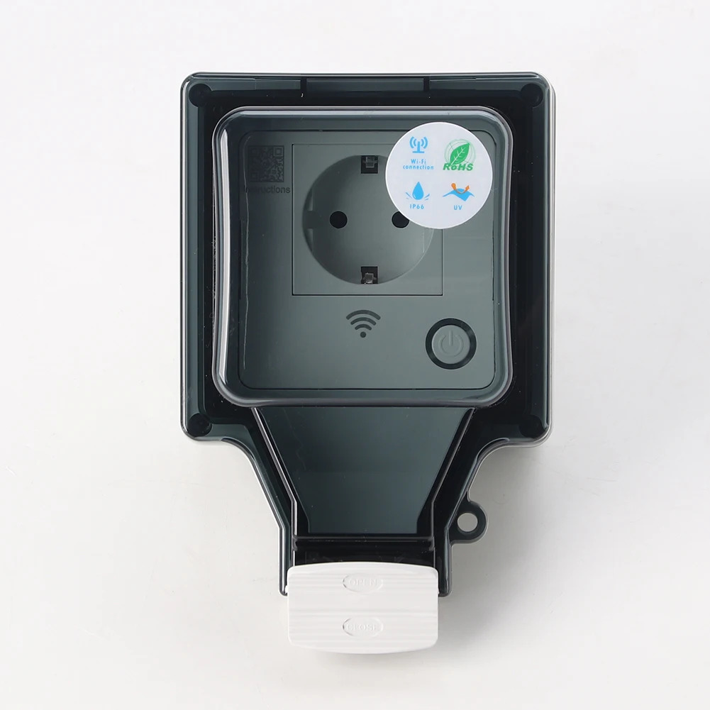 

Power Socket IP66 Waterproof Power Supply Touch/Button Switch With EU Double Wall Power Socket Dual Electrical Outlets Plug