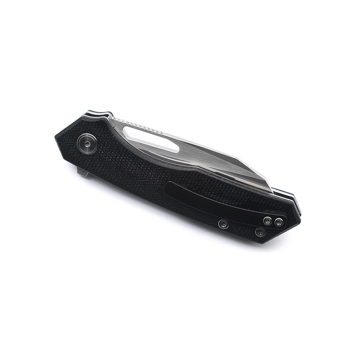 M Miguron Knives Keryx Flipper Folding Knife 3.25" 14C28N Satin Blade Black Micarta Handle Tactical Survival Pocket Knife 4