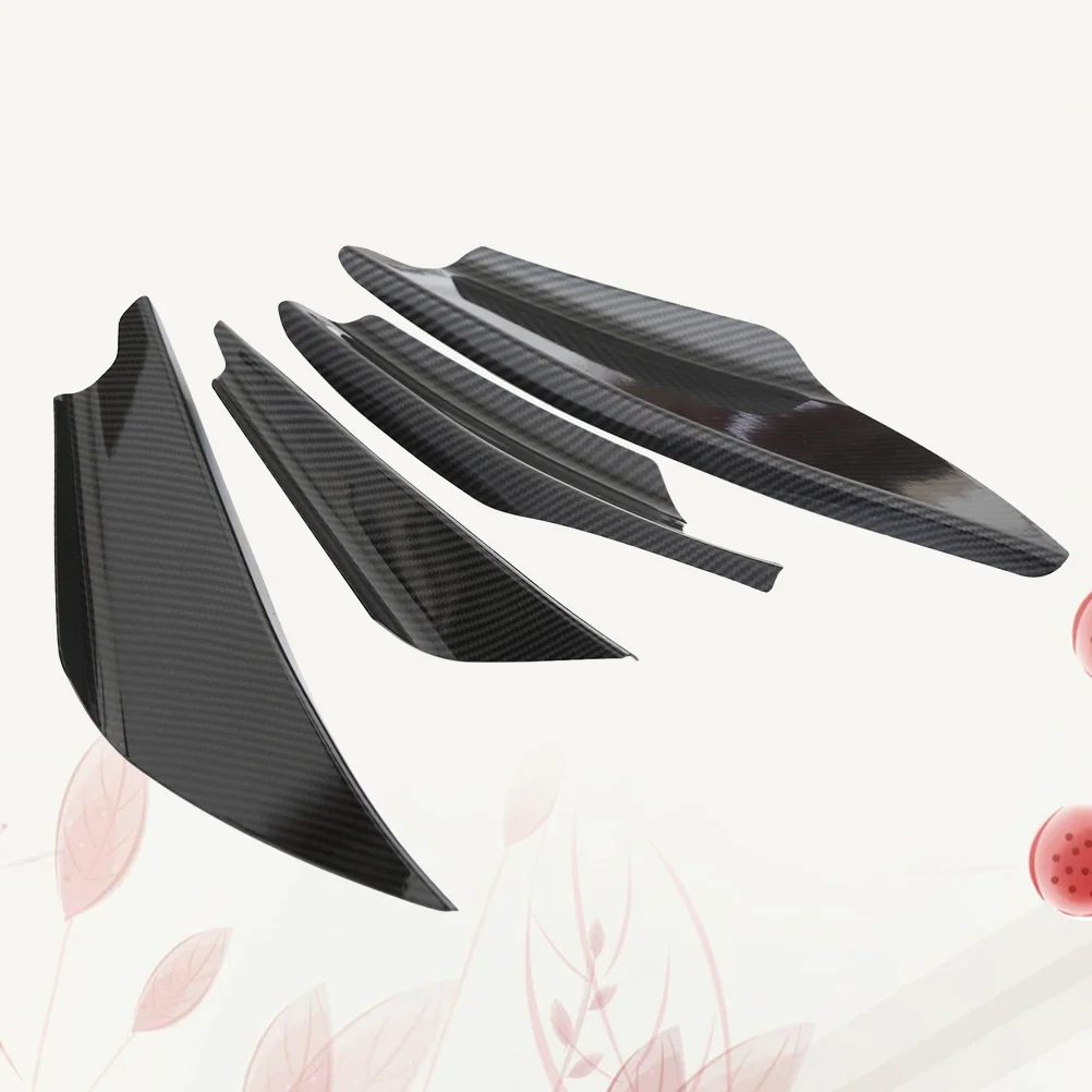 4PCS Universal ABS Surface Car Bumper Front Lip Splitter Spoiler (Carbon Fiber) Car Bumper Cover