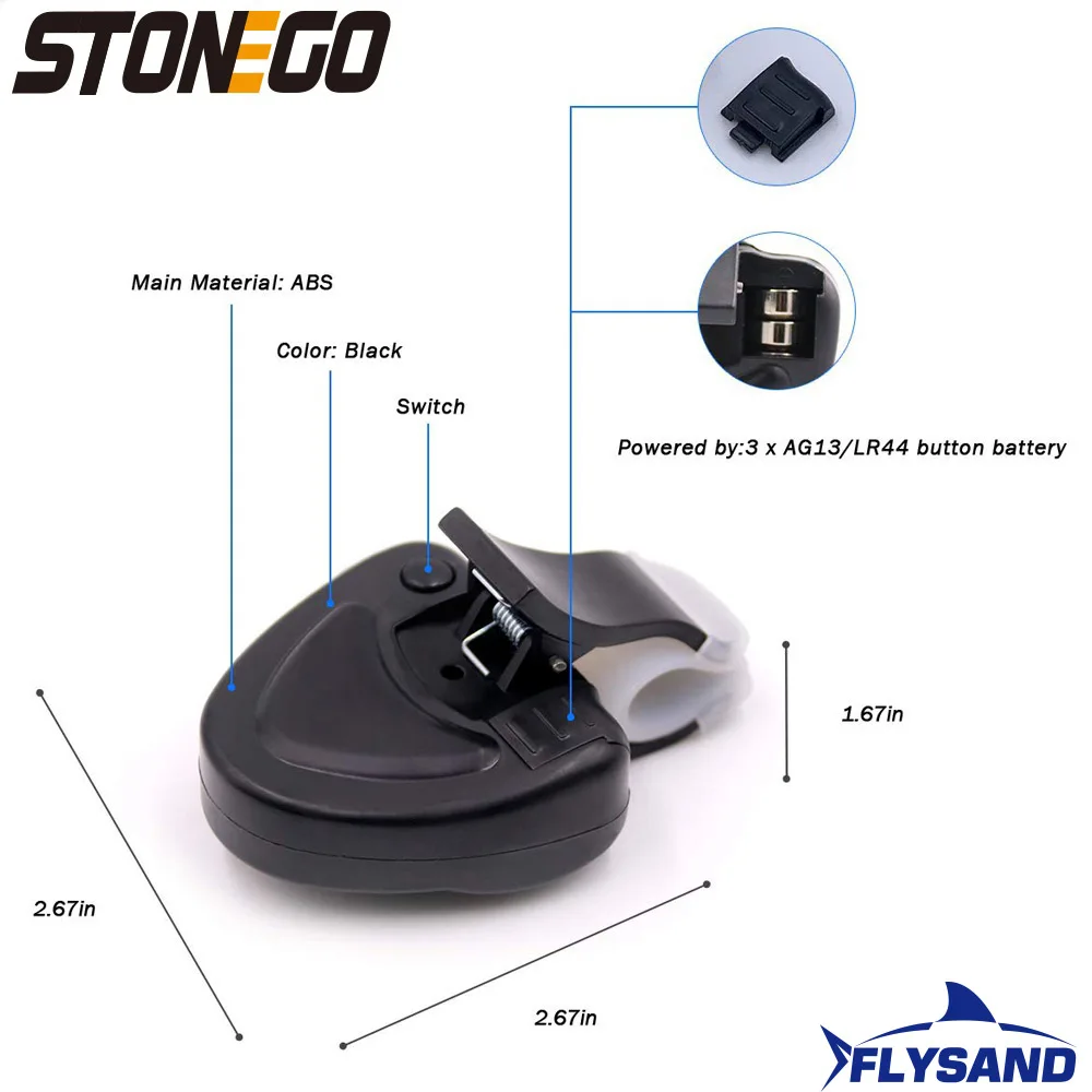 FLYSAND תאורת LED דיג אזעקה ניידת לדיג קרפ התראת קו דיג גיר התראת אינדיקטור באפר דיג מקל התראת רעש