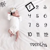 Newborn Baby Milestone Blankets Photography Blanket Flower Print Soft Blanket DIY Infant Photography Props 1