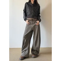 American Vintage 2000s Style High Waist Camel Jeans Pants Spring Fashion Women's Baggy Y2K Wide Leg Denim Trouser Female Clothes - Image 2