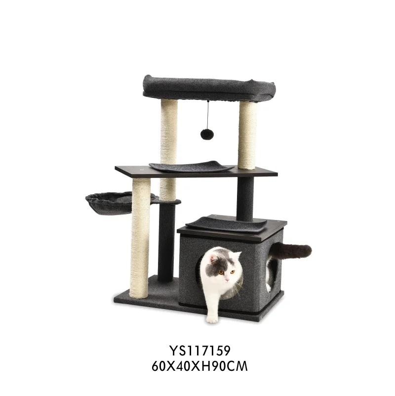 Multi-Level Furniture Kittens Activity Tower Cat Tree Stand House With Scratching Posts