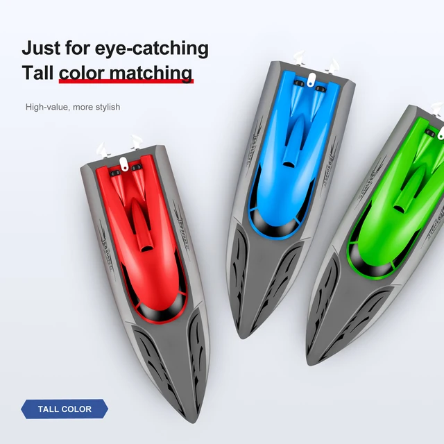 Rc Boat 2.4G High Speed 20km/h Remote Control Speed Boat Rechargeable Waterproof Anti-collision Protection Toys for Children 2